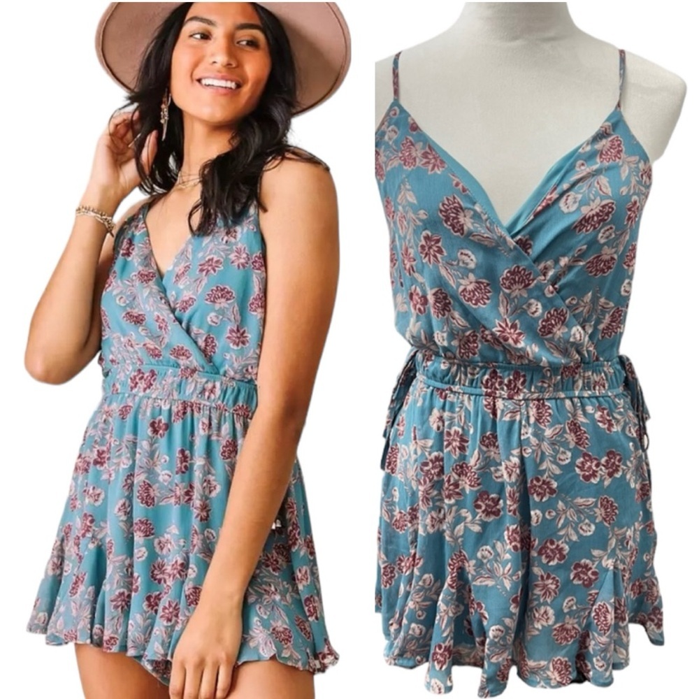 Trixxi small Floral Chiffon Ruffle Romper